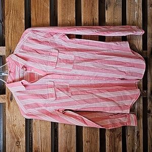 NWT Loft pink and creamy white stripe shirt